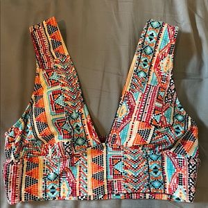 Colorful bikini top! Worn once and in great condition!
